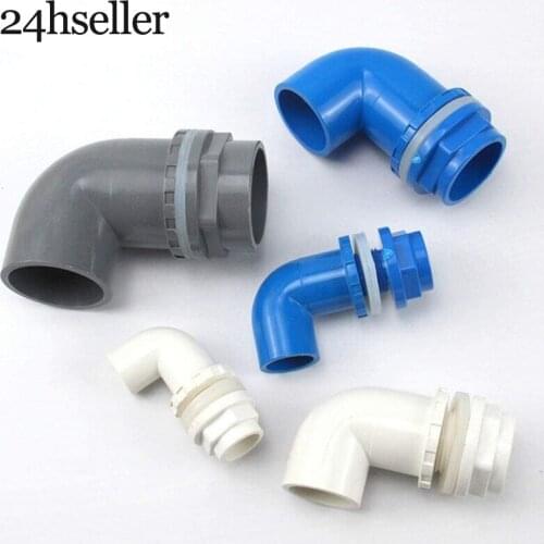 1pcs I.D 20/25/32mm L Type PVC Pipe Connectors Thicken Fish Tank Drain Pipe Joints Garden Irrigation Water Tube Drainage Parts