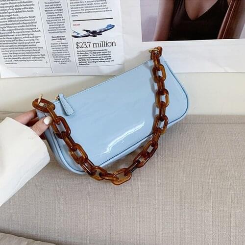 Thick chain Vintage Messenger bags for Women Shoulder Bag Ladys Fashion baguette bags Luxury Brand Women handbag and purses