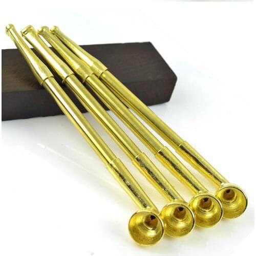 Retractable Stretch Smoking Brass Smoking Pipe Copper Rod Straight Type Tobacco Pipe Filter Cigarette holder