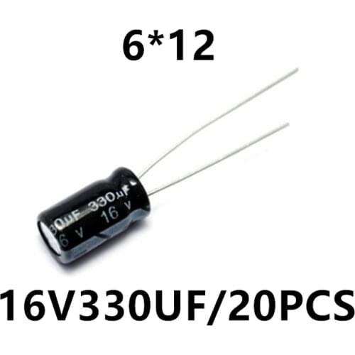 High quality electrolytic capacitor 16V/330uF 16V 330UF volume 6*12 (20 pcs)