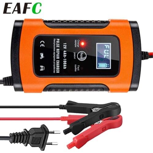 Multiple Protection Car Battery Charger 12V 5A Full Automatic Intelligent Battery-Charger LCD Display Pulse Repair Chargers