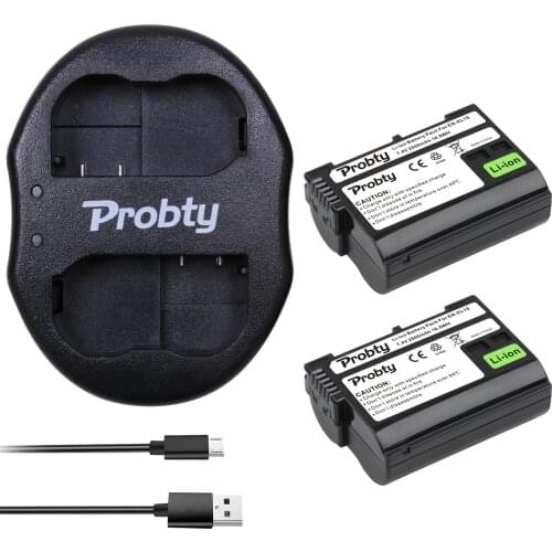2* EN-EL15 EN EL15 Camera Rechargeable Li-ion Battery & Dual USB Charger for Nikon D800 D600 D7000 D800E V1 MB-D11 MB-D12