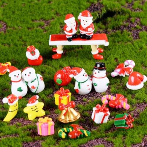 ZOCDOU 20 Pieces Merry Christmas Day Gift Present Box Santa Claus Snowman Desk Small Statue Figurine Crafts Ornament Miniatures