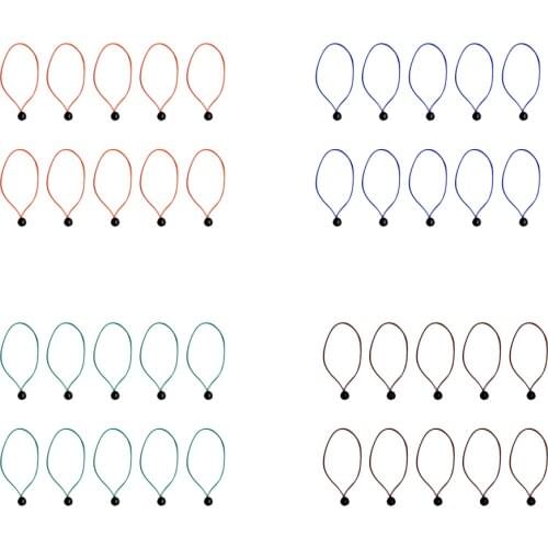 10 Pieces Strong Elastic Bungee Ball Cord Tie Down Loop Tarp Tent Awning