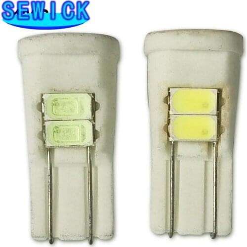 100Pcs DC 12V White T10 194 168 6SMD 5730 Chip Wedge Ceramics Light Car Auto LED Door Light Bulb Marker Lamp