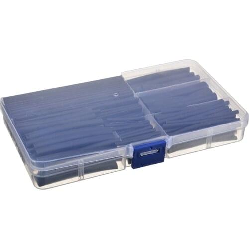 170pcs/box Insulated Sleeving Tubing Set Black Heat Shrink Tubing Electrical Cable Wire Wrap Cover Tube Wire Cable