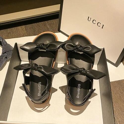 2021 Summer New Korean Version Platform Butterfly-knot Sandals Women All-match Open-toed Roman Shoes