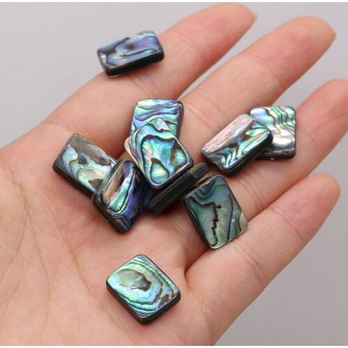 5pcs Fine Rectangular Natural Shell Beads Abalone Shell Loose Beads for Making Jewelry Necklace Bracelet Accessories 12x16mm