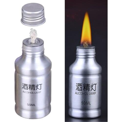 50ml Alcohol Burner Lamp Alcohol Liquid Heating Aluminum Stoves for Outdoor Hiking Survival Camping Lab Equipment Supplies