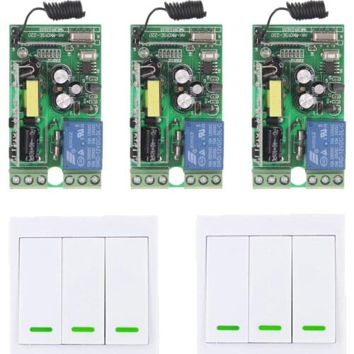85-265V 110V 220V 1CH 1 CH RF Wireless Remote Control LED Stairs Ceiling Light Switch System ,Receiver + 3CH 86 Wall Transmitter