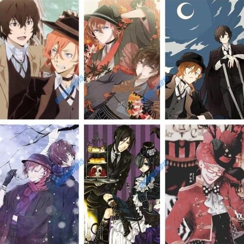 DIY 5D Diamond Painting Anime Bungou Stray Dogs Diamond Embroidery Full Mosaic Cross Stitch Kits Home Decor Craft