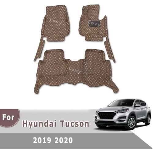 RHD Carpets For Hyundai Tucson 2019 2020 Car Floor Mats Auto Interior Accessories Parts Artificial Leather Protecter Dash Foot