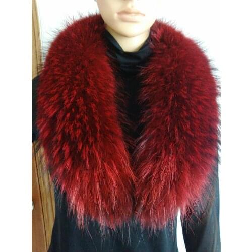 Free shopping Winter 2015 big raccoon fur bright red fur collars scarf shawl collar specials hair collar fox fur collar