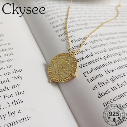 Ckysee 925 Sterling Silver Necklace Gold Color Constellation Pendant Necklace For Fashion Women Girlfriend Simple Charms Jewelry