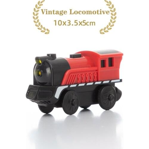 Wooden Tracks Magnetic Rail Diecast Slot Train Electric RC Cars with Light and Sound Magnetic Toys for Children Christmas Gift