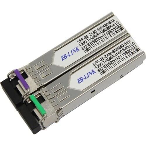 For Cisco Compatible GLC-BX-U80 GLC-BX-D80,1490/1550nm 1.25G 80km WDM BIDI SFP Transceiver module