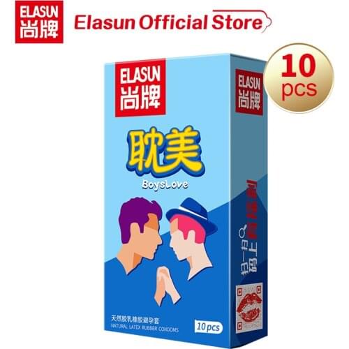 Elasun 10PCS/Lot Gay Condoms For Men Toys Thick Condom Cock Sex Tools For Adult Penis Intimate Goods Contraceptive Sex Products