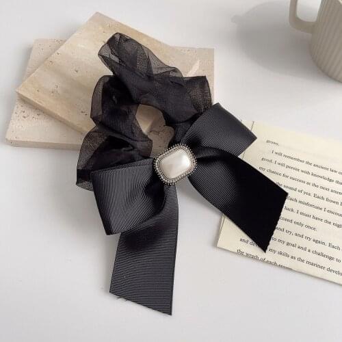 Elegant Scrunchies Bowknot Rhinestone Hair Rope Korean Hair Tie Elastic Hair Bands Jewelry Headpiece Women Girl Hair Accessories