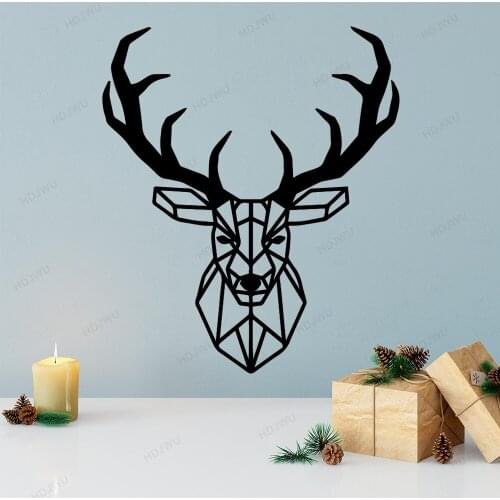 Geometry Deer Head Wall Sticker Vinyl Home Decor Sticker For Living Room Decoration Art Wallpaper Murals WU116