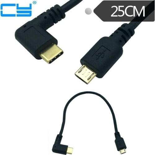 90 Degree 3.1type-c to Micro USB 2.0 the public data line copy line charging OTG contact line cable Connector For Mobile phone