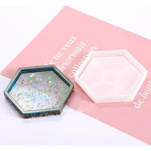 Coaster Silicone Mould Epoxy Casting Mold Round Square Hexagon Coaster Resin Casting Mold Tea Mat Concrete Cement Molds