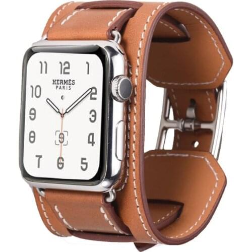 Herm Logo Leather Loop For Apple Watch band 42mm 38mm 40mm 44mm link bracelet For iWatch strap Series 5 4 3 2 1