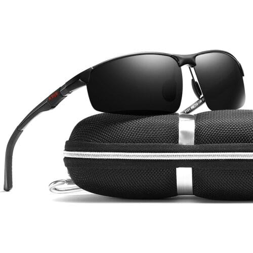 Mens Classic Aviation Sunglasses Driving Polarized Sunglasses Aluminum Magnesium Frame Sports Glasses Retro Anti-Glare Eyewear