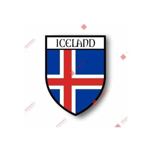 Stickers Decal Souvenir Vinyl Car Shield City Flag World Crest Iceland Car Decal Decoration Laptop