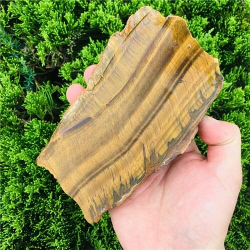 Natural crystal tiger eye stone slice specimen for home decoration