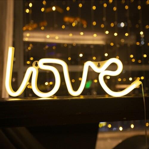 Love Neon Lights LED letter Love Shape Confession Valentines proposal wedding party Decoration Lights Battery USB LED light