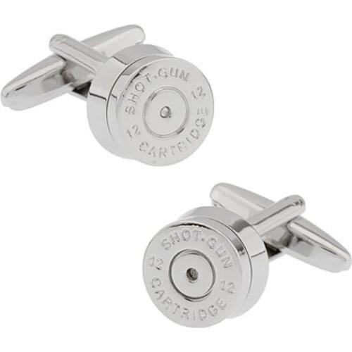 New Arrival Bullet Cuff Links Silver Color War Design Quality Brass Material Mens Cufflinks Free Shipping