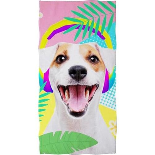 New Printing Variety Pet Dog Bath Towel Popular Cartoon Microfiber Beach Towel For Adults Men Women Travel Picnic Mat 75x150CM
