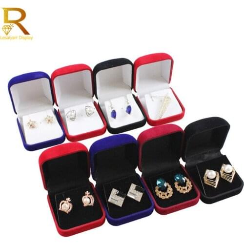 Wholesale 10Pcs Stud Earring Storage Box Drop Earrings Pendant Organizer Case Highly Velvet Jewelry Display Gift Packaging Boxes