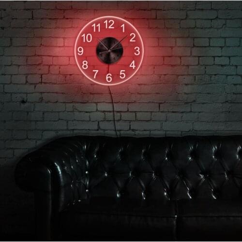 LED Illuminated Acylic Wall Clock Round Wall Hanging Clock Watch Home Decor