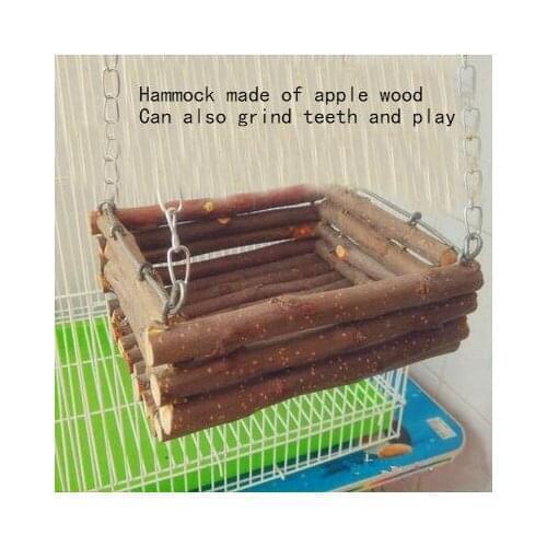 Apple Wood Hamster Squirrel Chinchilla Rabbit Guinea Pig Hamster Hammock Basket Ankle Swinging Molar Biting Teeth Wood