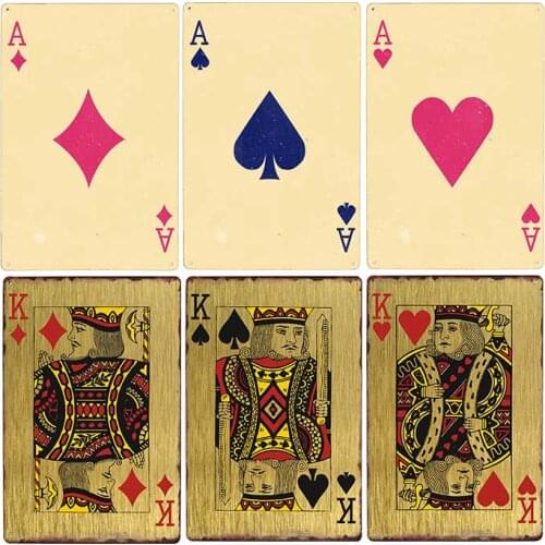 Retro Poker Metal Signs Casino Decoration Plaque Metal Vintage Pub Game Room Cafe Wall Decoration Home Decor 20x30cm