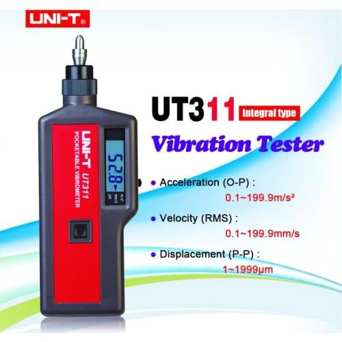 UNI-T UT311 LCD Vibration Analyzer Tester Vibration Tester vibrometer with Acceleration Sensor Vibration frequency displacement