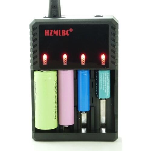 4 Slots Universal Lithium Battery Home or Car Charger for 10440 14500 16340 17335 17500 18490 17670 18650 26650