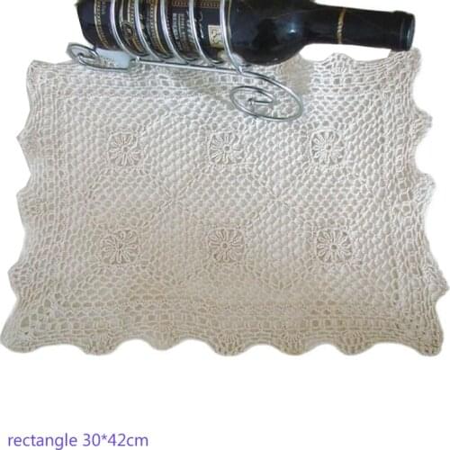 Vintage lace cotton crochet placemat cup mug tea dish coaster kitchen dining Christmas table place mat doily wedding glass pad