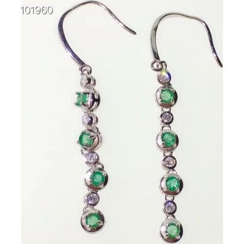 New natural emerald earrings 925 silver Ladies earrings high-end atmosphere Luxury Elegant Fashion Trend