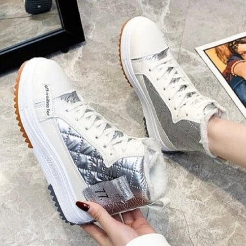 ZEEKSON Korean Version of the thick-soled snow boots 2020 autumn and winter new short tube simple board shoes plus velvet thick