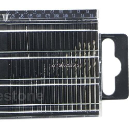 20x Drill Bit MICROBOX Tiny Micro HSS Twist Drill Bit Set 0.3mm-1.6mm Model Craft w/ Case