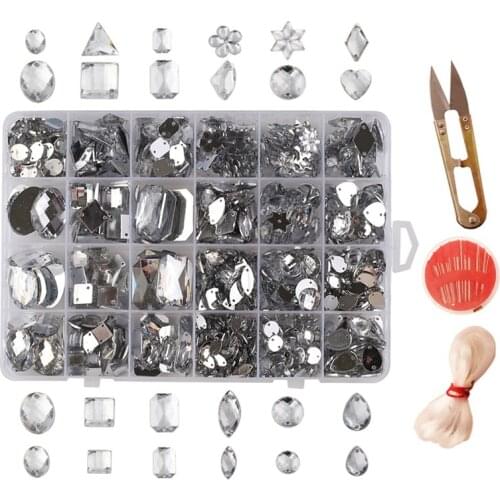 24 Grid Acrylic Double Hole Flat Bottom Hand-Sewn Diamond Suit Wedding Shoes Wedding DIY Jewelry Accessories