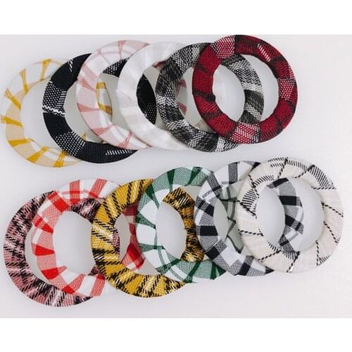 4 pieces / lot DIY Simple Fabric Lattice Ring Geometric Retro Autumn Winter Earrings Earrings Accessories Other