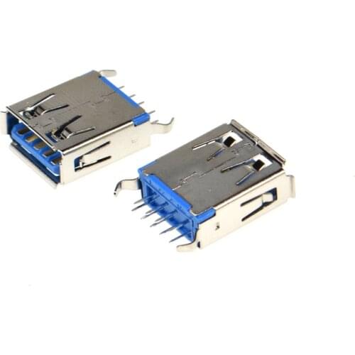 5PCS USB 3.0 TYPE-A female connector PCB Mount Socket 180 degrees usb Vertical line
