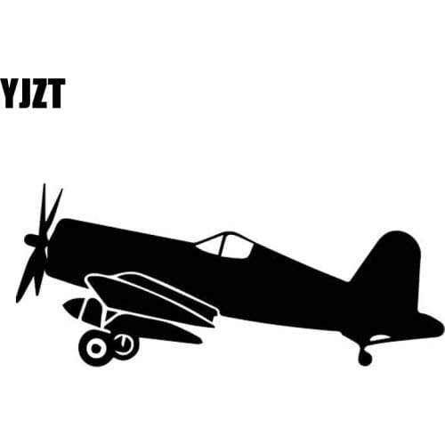 YJZT 15.4CM*6.5CM Interesting Aeroplane Decorative Pattern Aircraft Silhouette Vinyl Decal Car Sticker Black/Silver C27-1155