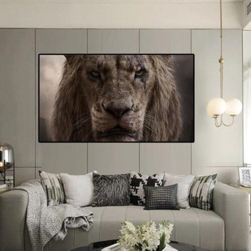 Fierce Scar Animal Lion Canvas Painting for Living Room Wall Art Posters Prints Modern Bedroom Room Home Decoration Pictures