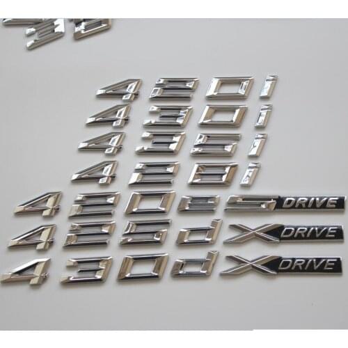 Chrome Letters Trunk Emblem Emblems Badges for BMW F32 F33 F82 F83 435d 425d 420d 430d 435i 420i 430i 428i 440i 418d XDrive