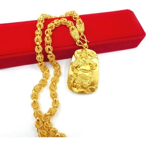 Exquisite Pendant Gold Color Jewelry for Men Charms Mighty Tiger Pattern Chain Necklace Pendant for Birthday Party Gifts