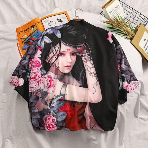 Men Women Chinese Dragon Cardigan Samurai Crane Yukata Japanese Style Kimono Loose Blouse Haori Traditional Coats Asian Clothes